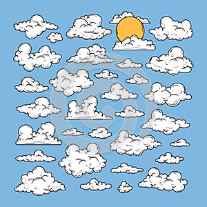 Hand-Drawn Cloud Vector Set