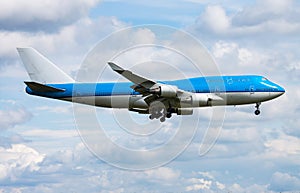 Untitled airplane. Passenger plane. Aircraft without title at airport. Aviation theme. In flight. Landing and arrival.