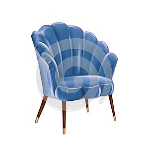 Blue isolated armchair