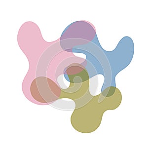 Abstract Pebble Style Shapes Bending In With Each other Modern Art Style