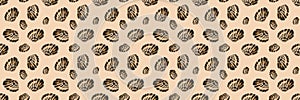 Semirealistic pattern of shell .Hand-drawn shell pattern. Shell isolated pattern for background.