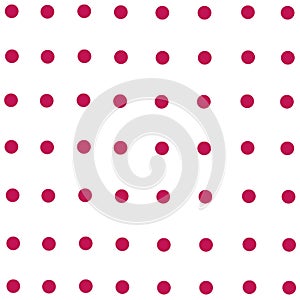 Minimal Red Polka Dot Seamless Pattern on White Background