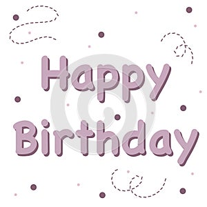 Happy Birthday Lettering in Soft Purple â Festive Typography Design