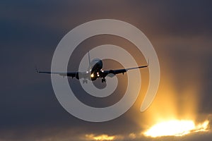 Untitled Boeing 737 Landing Sunset