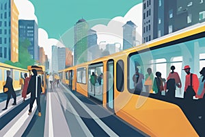 train in staton and in people