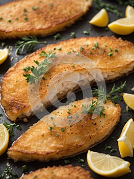 Classic French Sole meuniere, sol filets are cooked and served in a rich, buttery sauce