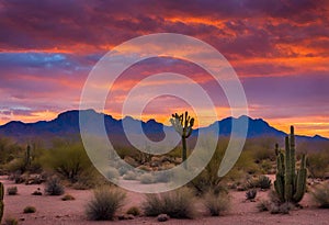 sunset in the desert