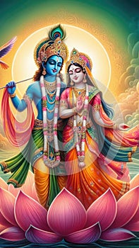 Radha krishna spritual love photo