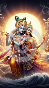 Radha krishna spritual love photo