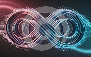 A dynamic, abstract visualization of quantum computing.