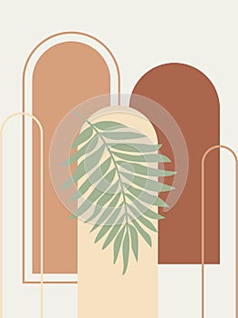 Boho Minimalist vector illustration of an abstract background poster