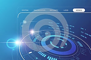 Futuristic Digital Interface Dashboard with Admin Control and Data Visualization .