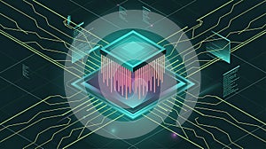 Futuristic Microchip Processor with Data Streams and Circuit Network .
