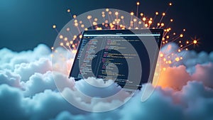 Floating Code Editor Inside Cloud Icon with Instant Deployment to Global Nodes