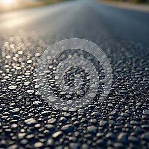 Close-Up of Asphalt Road Surface Texture - Asphalt Details