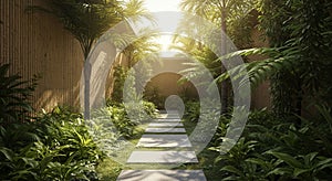 Garden Path with Morning Light