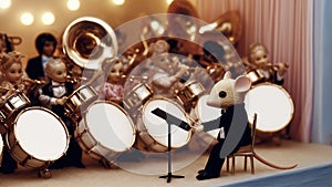 The Mouse Maestro: Whimsical Miniature Orchestra Conductor