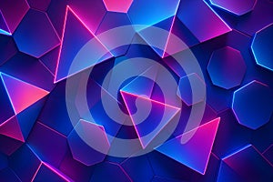 Abstract design featuring interlocking geometric shapes, including triangles and polygons.