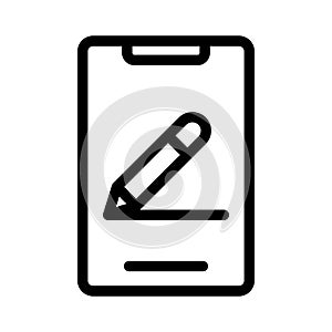 Mobile edit vector thin line icon