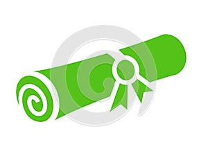 Rolled paper certificate icon