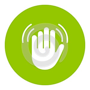 Hand wave vector icon