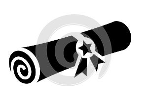 Old rolled certificate icon