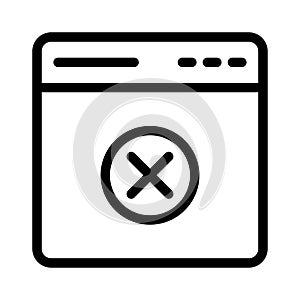 Page cancel vector thin line icon
