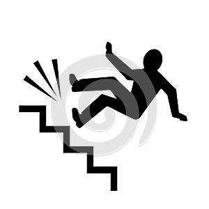 Person falling down the stairs icon