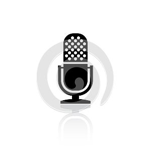 Retro microphone vector icon