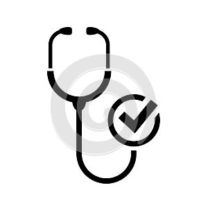 Tick stethoscope vector icon