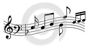 Music notes vector icon photo