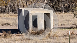 Untitled work in concrete by Donald Judd at the Chinati Foundation in Marfa, Texas.