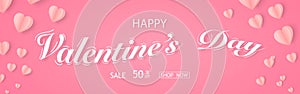 UntitledValentine`s day sale off banner with many hearts and shopping template or for love and valentine`s day-1