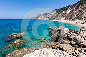 Untouchable beach by an azure sea