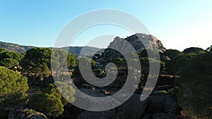 Untouchable wild nature of Turkey. Latmos or Besparmak mountains and valley with high pine forest and rocks