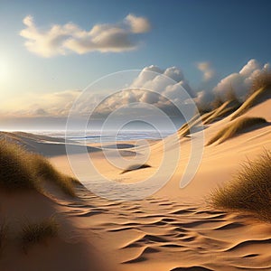 the untouched beauty of summer sand dunes free from human presence trending on artstation sharp