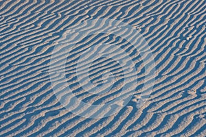 Untouched Sand Dune Ripples At The End Of The Day In White Sands