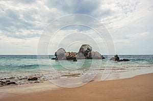 Untouched tropical beach in Sri Lanka