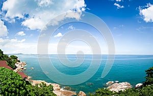 Untouched tropical panorrama beach in Koh Samui, THAILAND