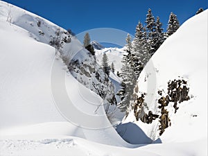 Untouched winterlandscape in the Lechtaler Alps