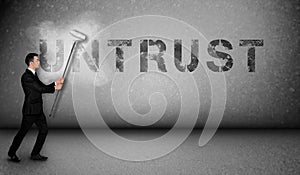 Untrust word painting on wall