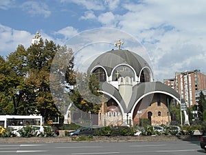 Untypical church building in Skopie, Macedonia photo