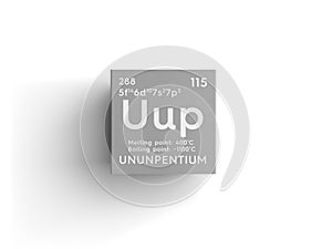 Ununpentium. Post-transition metals. Chemical Element of Mendeleev\'s Periodic Table. 3D illustration