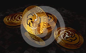 UNUS SED LEO cryptocurrency golden coin 3d illustration photo