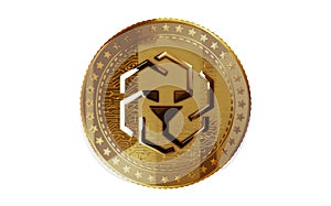 UNUS SED LEO cryptocurrency golden coin 3d illustration photo