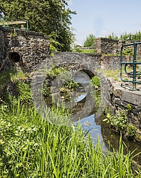 Unused canal waterway at Burrs Country Park