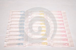 Unused medical needles in the package