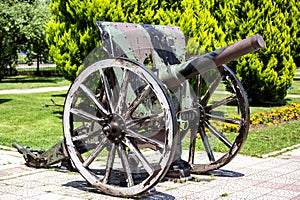 Unused Old Cannon with Wheels