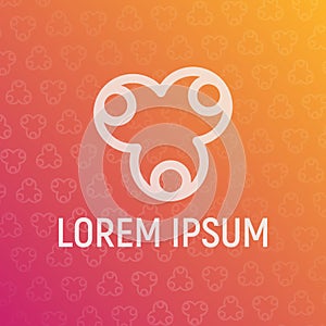 Unusial isolated logo of unity on colorful background vector illustration photo