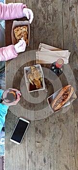 Unussual lunch in the saloon